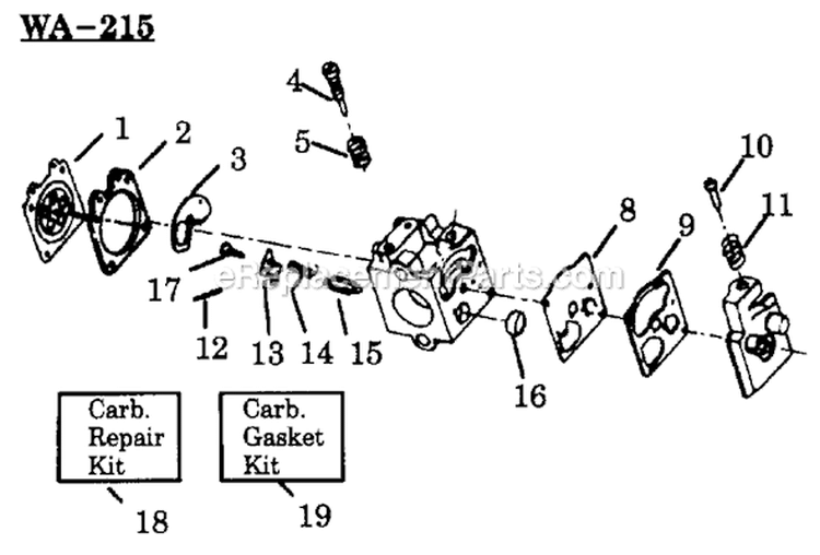 Page A Diagram and Parts List for LT17  Weed Eater Trimmer